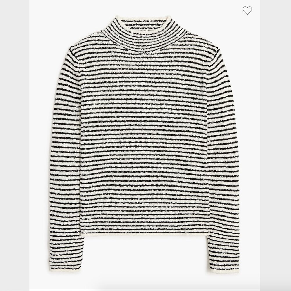 J. Crew Striped Mockneck Pullover Sweater - Size XXS